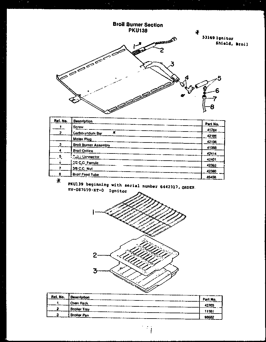 Broil burner section (pku139)
