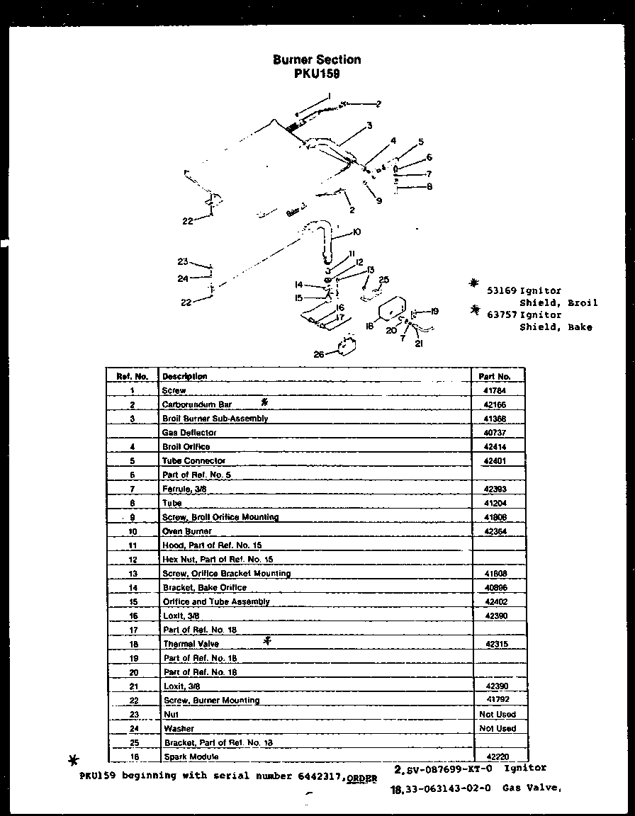 Burner section (pku159)