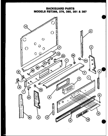 Backguard parts (rst369) (rst376) (rst380) (rst381) (rst387)