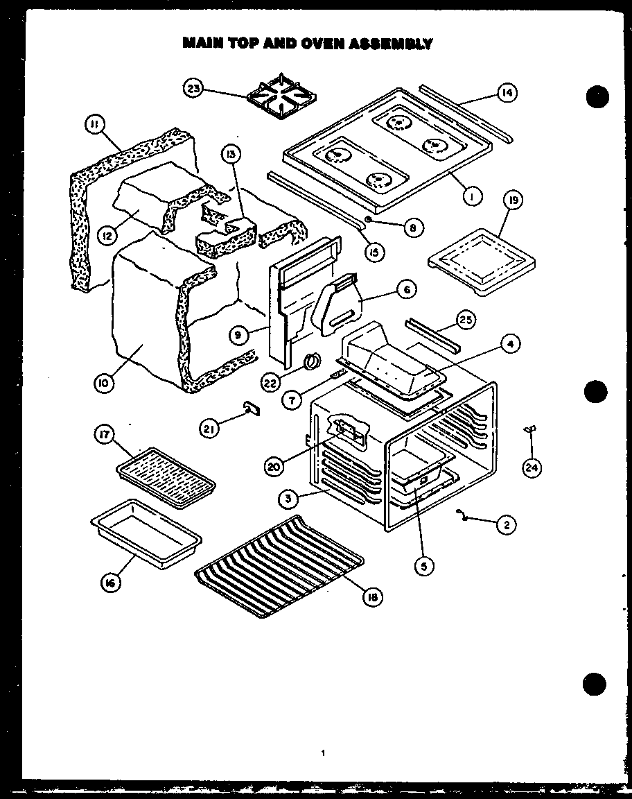 MAIN TOP/OVEN ASSEMBLY