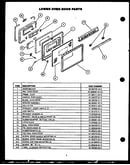 Lower oven door parts
