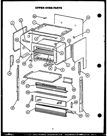 Upper oven parts