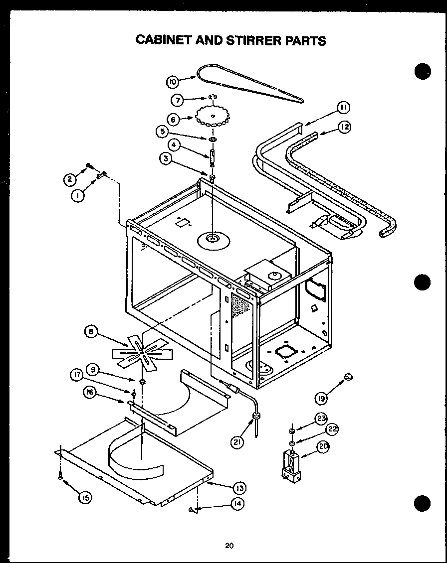 Cabinet and stirrer parts