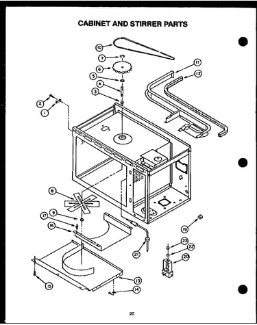Cabinet and stirrer parts
