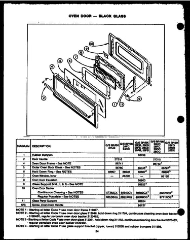 Oven door -- black glass