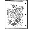 Amana AGS741W-P1155901S main top and oven assembly diagram