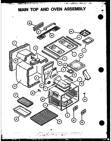 Main top and oven assembly