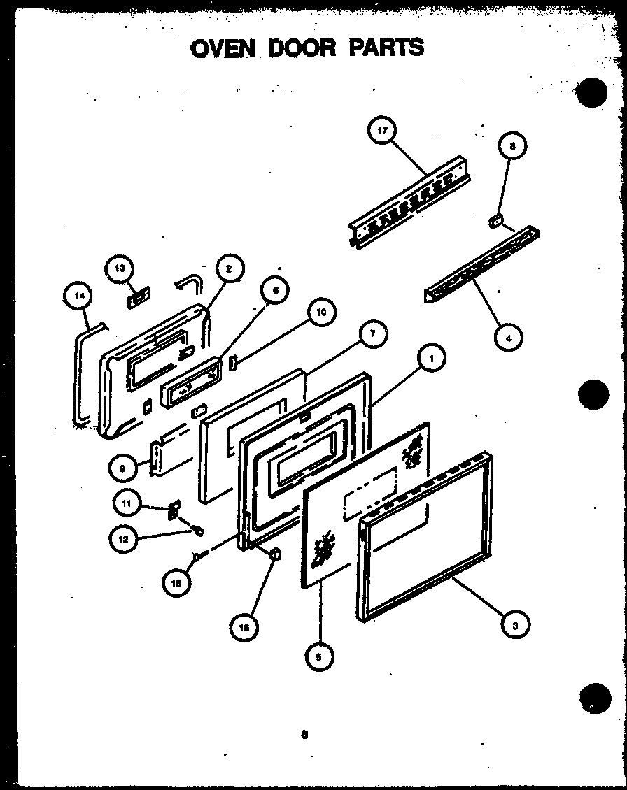 Oven door parts
