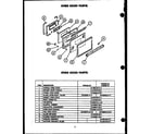 Caloric RJS369-OF oven door parts diagram