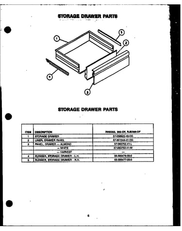 Storage drawer parts