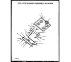 Caloric RBK26AAW-P1142345NW top & top burner assembly w/ spark (rbk22aal/p1142355nl) (rbk22aaw/p1142355nw) (rbk24aal/p1142356nl) (rbk24aaw/p1142356nw) (rbk26aaw/p1142334nw) (rbk26aal/p1142334nl) (rbk26aal/p1142345nl) (rbk26aaw/p1142345nw) (rbk26cbl/p1142336nl) (rbk26cbw/p1142336nw) diagram