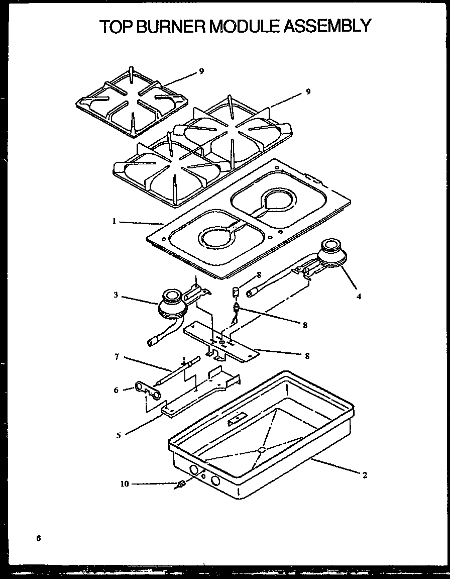 Top burner module assembly (xst111uw/p113256nw)