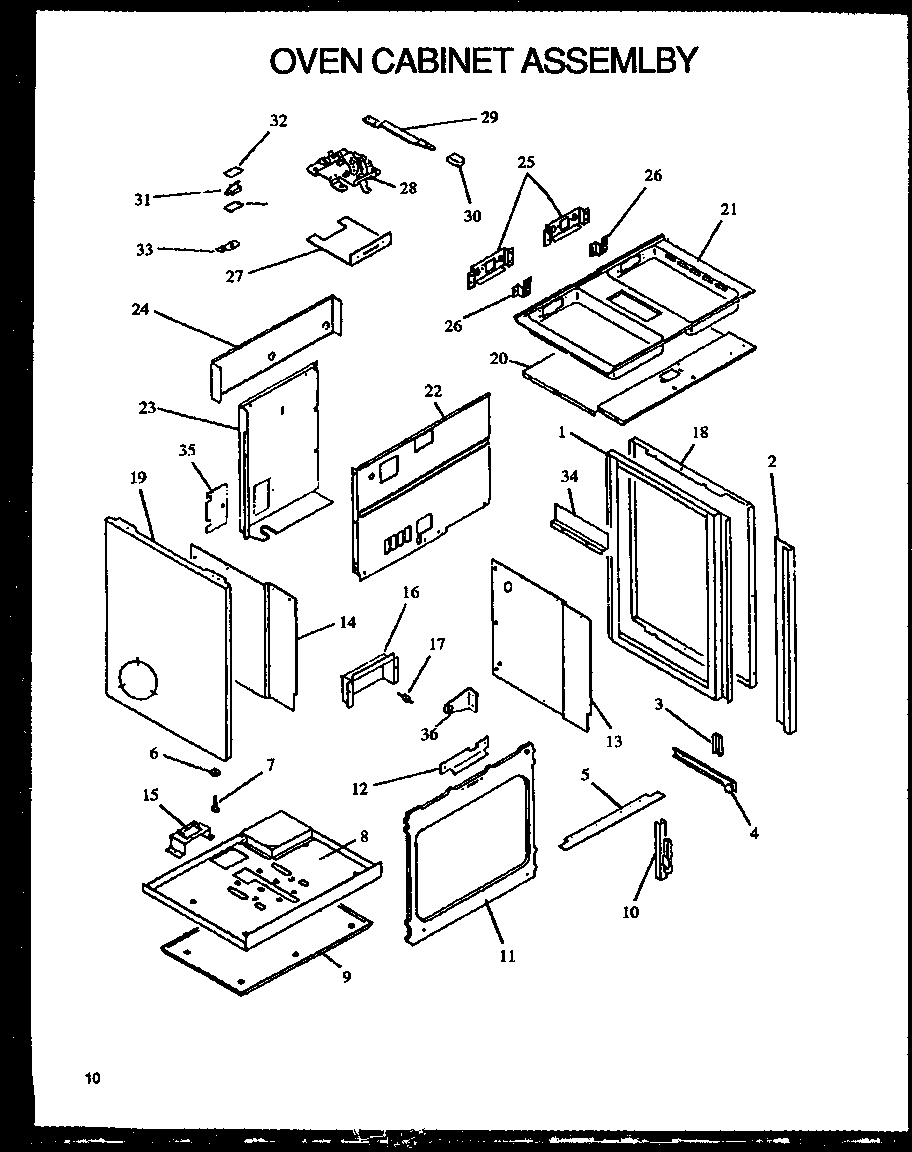 OVEN CABINET ASSEMBLY (PHU186NB/P1131810N) (PHU186NWW/P1131811N)