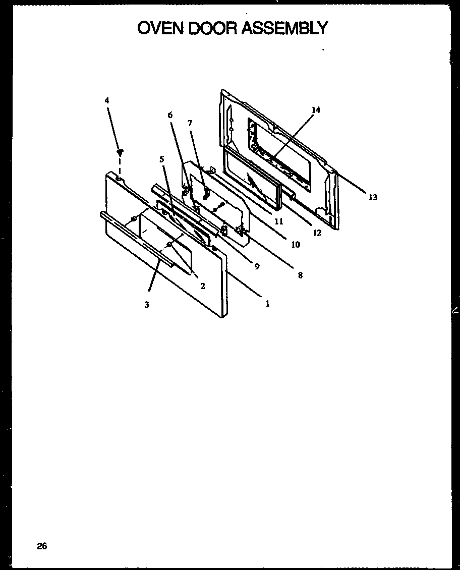 OVEN DOOR ASSEMBLY (RLS112) (RLS312) (RMS312) (RLS341) (RMS341) (RLS351) (RMS351) (RLS113) (RMS113) (RMS313) (RLS313) (RLS346) (RMS346) (RLS356) (RMS356)
