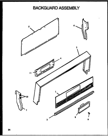 Backguard assembly (rls112) (rms112) (rls312) (rms312) (rls335) (rms335) (rls340) (rms340) (rls341) (rms341) (rls343) (rms343) (rls113) (rms113) (rms269) (rls269) (rms313) (rls313) (rls339) (rms339) (rls345) (rms345) (rls357) (rms357)