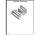 Caloric RLS399 oven door - black glass diagram