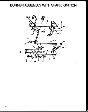 Burner assembly with spark ignition (rms399)