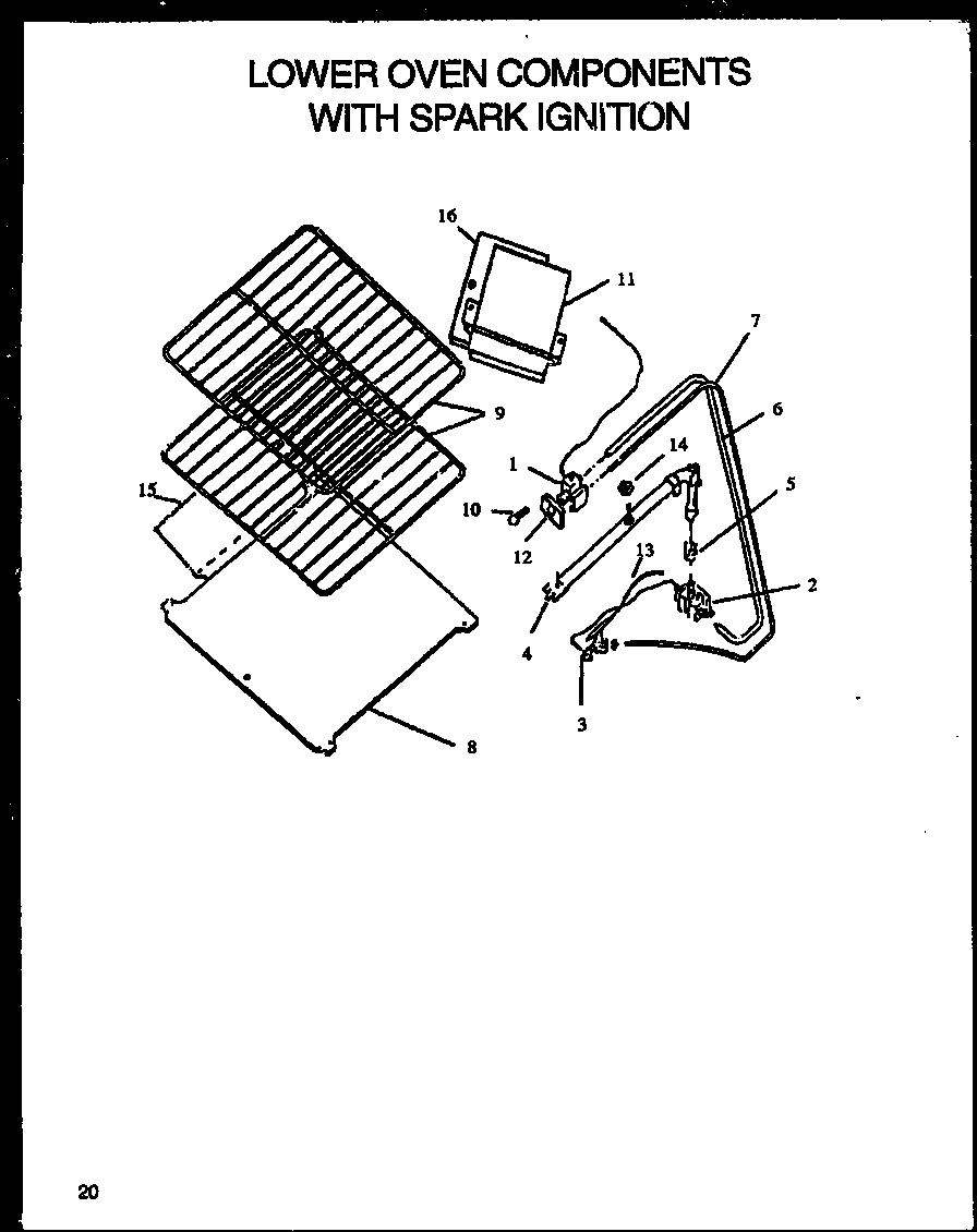 LOWER OVEN COMPONENTS WITH SPARK IGNITION (RMS399) (RLS669) (RMS669) (RLS679) (RMS679)