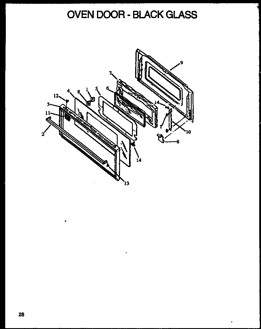 OVEN DOOR - BLACK GLASS (RMS399) (RLS664) (RMS664) (RLS669) (RMS669) (RLS679) (RMS679)