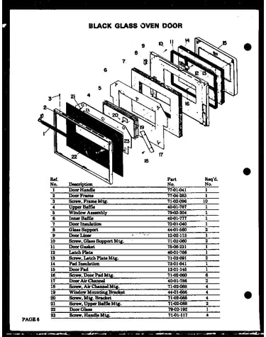 Black glass oven door