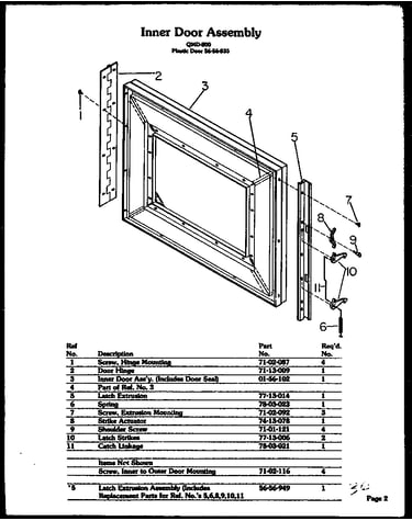 Inner door assembly (qmd-800)