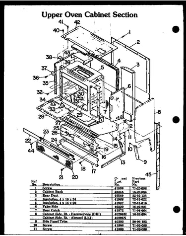 Upper oven cabinet section (lki721) (dki721)