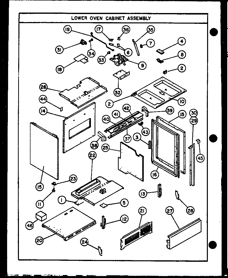 Lower oven cabinet assembly
