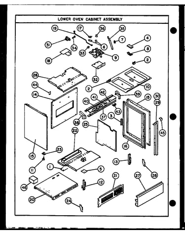 Lower oven cabinet assembly