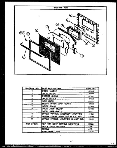 Oven door parts