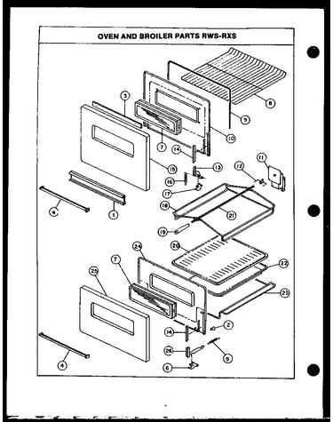 Oven and broiler parts rws-rxs