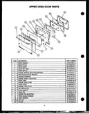 Upper oven door parts