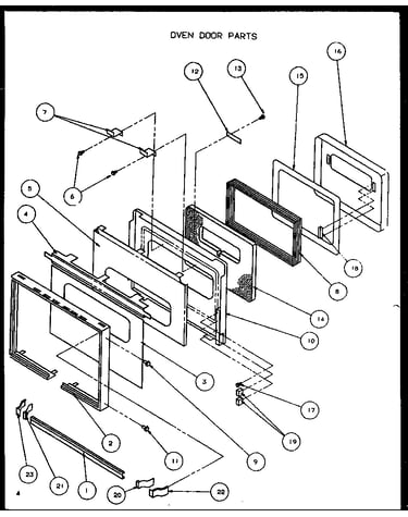 Oven door parts