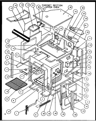 Cabinet section upper oven