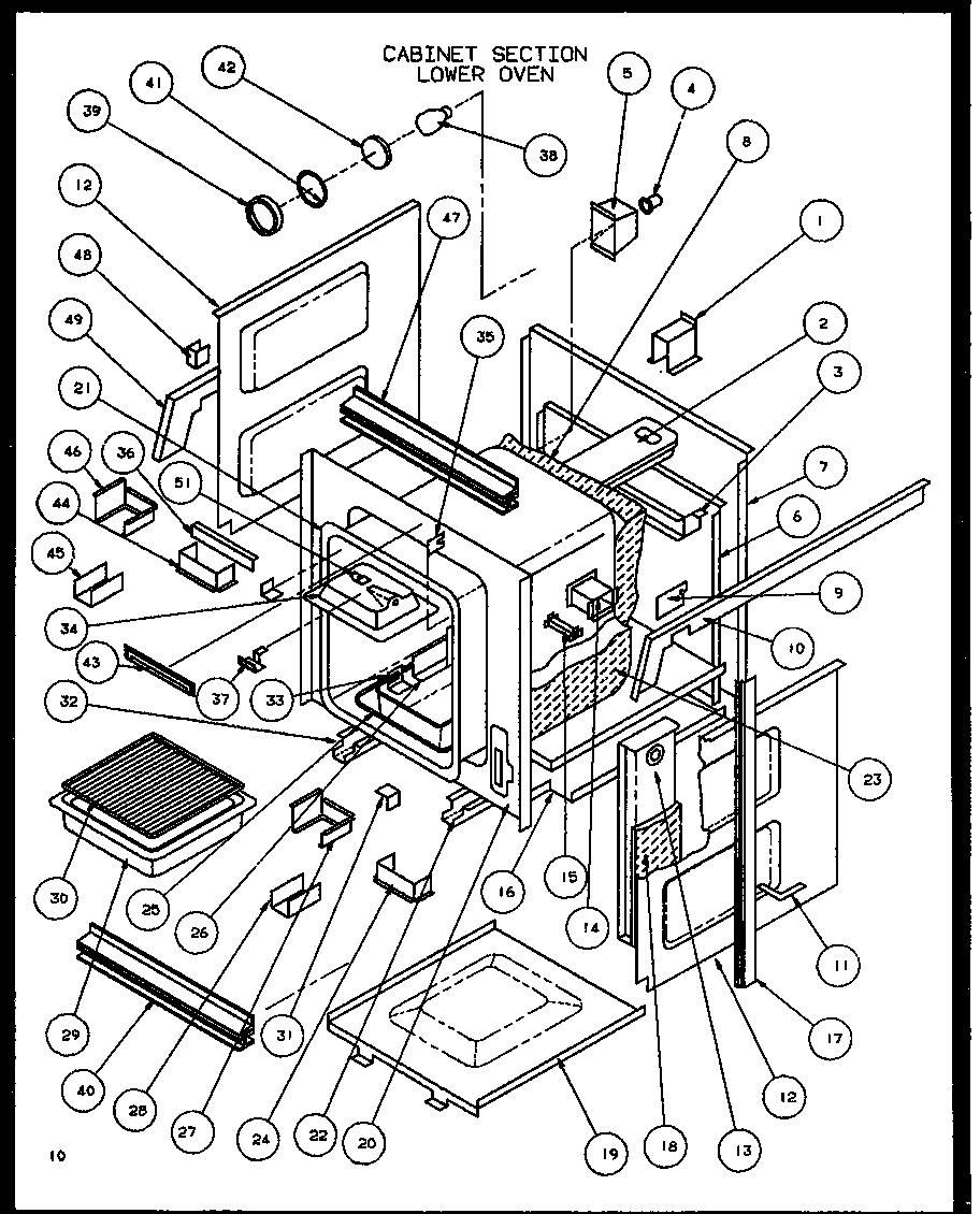 CABINET SECTION LOWER OVEN