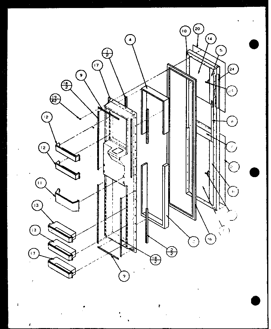 Freezer door (sxde25j/p7870101w) (sxde25jp/p7870102w) (sxde25jb/p7870127w) (sxde25j/p7870128w) (sxde25jp/p7870129w) (sxde25jb/p7870130w)