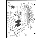 Amana SXDE25JP-P7870129W freezer shelving and refrigerator light (sxde25j/p7870101w) (sxde25jp/p7870102w) (sxde25jb/p7870127w) (sxde25j/p7870128w) (sxde25jp/p7870129w) (sxde25jb/p7870130w) diagram