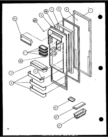 Refrigerator door (scd19j/p7804506w) (scd19j/p7804508w)