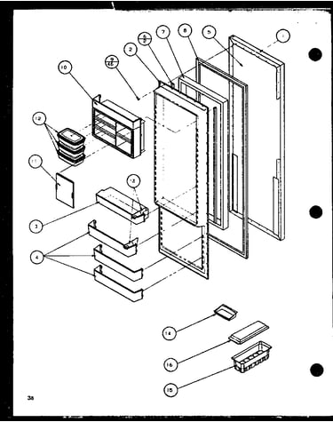 Refrigerator door (scd22j/p7870121w) (scd22j/p1104021w) (scd22j/p1104022w)