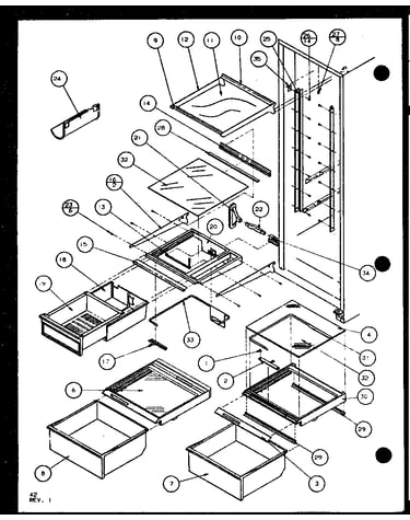 Refrigerator shelving and drawers (scd22j/p7870121w) (scd22j/p1104021w) (scd22j/p1104022w)