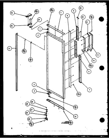Refrigerator door hinge and trim parts (sz25mw/p1120709ww) (sz25ml/p1120709wl) (sz25mw/p1120710ww) (sz25ml/p1120710wl) (sz25mpw/p1120711ww) (sz25mpw/p1120712ww) (sz25mpl/p1120711wl) (sz25mpl/p1120712wl)