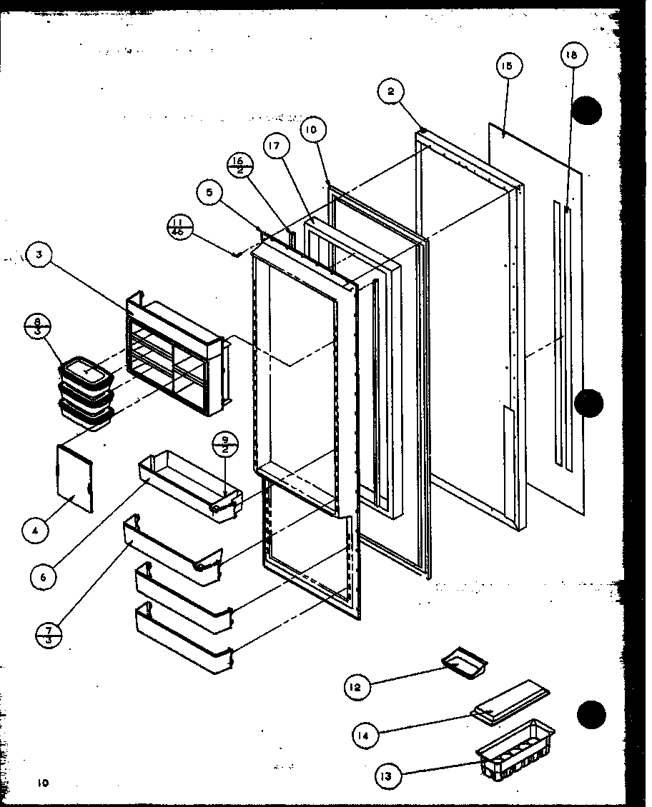 Refrigerator door (sz25mw/p1120709ww) (sz25ml/p1120709wl) (sz25mw/p1120710ww) (sz25ml/p1120710wl) (sz25mpw/p1120711ww) (sz25mpw/p1120712ww) (sz25mpl/p1120711wl) (sz25mpl/p1120712wl)
