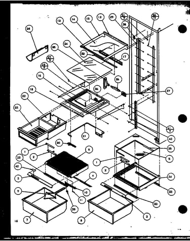 Refrigerator shelving and drawers (szi20mw/p1120101ww) (szi20ml/p1120101wl)