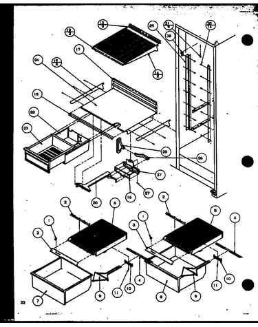 Refrigerator shelving and drawers (sw22mbg/p1153503wg) (sw22mbw/p1153503ww) (sw22mbl/p1153503wl) (sw22mbw/p1153504ww) (sw22mbg/p1153504wg) (sw22mbl/p1153504wl)