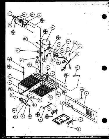 Machine compartment - panasonic compressor (szi20mw/p1120101ww) (szi20ml/p1120101wl) (sl22mbw/p1120605ww) (sl22mbl/p1120605wl) (sl22mbg/p1120605wg) (sl25mg/p1120707wg) (sl25mw/p1120707ww) (sl25ml/p1120707wl) (sl25m2l/p1154901wl) (sl25m2w/p1154901ww) (sg22
