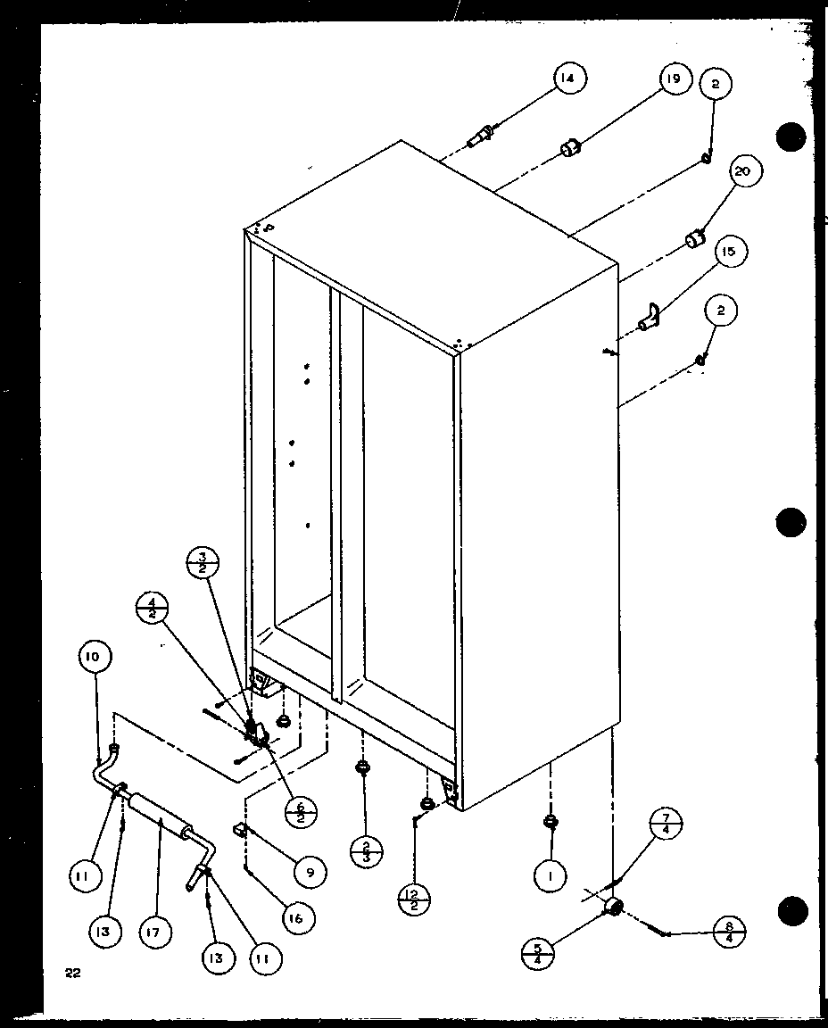 Drain rollers and cabinet back (sz25m2w/p1154903ww) (sz25m2l/p1154903wl) (sz25mp2w/p1154904ww) (sz25mp2l/p1154904wl)