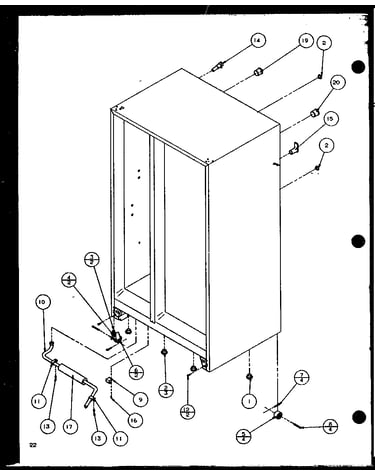 Drain rollers and cabinet back (sz25m2w/p1154903ww) (sz25m2l/p1154903wl) (sz25mp2w/p1154904ww) (sz25mp2l/p1154904wl)