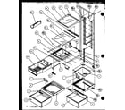 Amana SZD27MBL-P1124302WL refrigerator shelving and drawers diagram