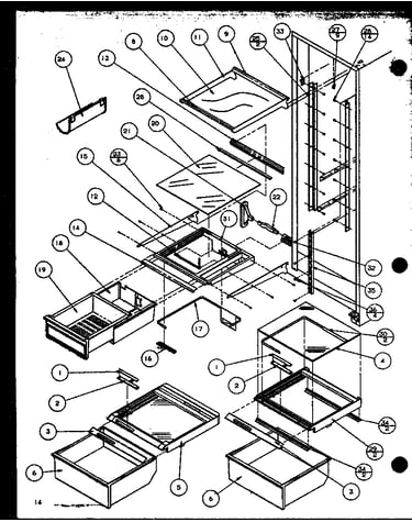 Refrigerator shelving and drawers