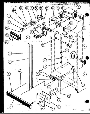 Refrigerator controls and cabinet parts
