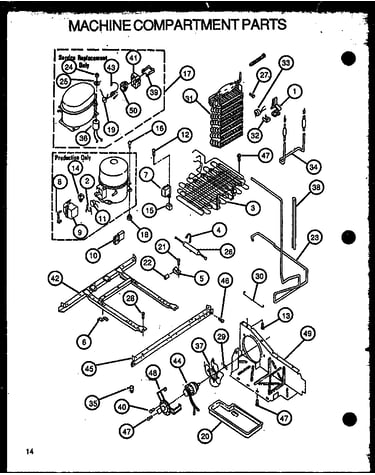 Machine compartment parts